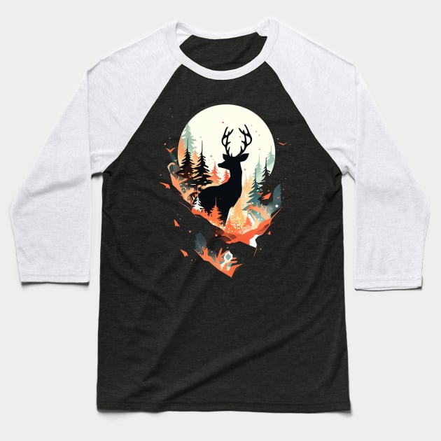 deer Baseball T-Shirt by piratesnow